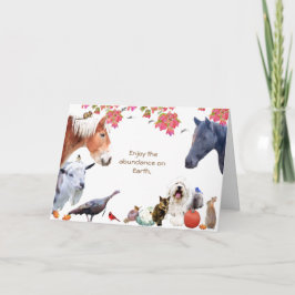 Overvloed aan aarde:HappyThanksgiving Holiday Kaar Feestdagen Kaart