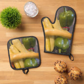 Overvloed aan pepers! ovenwant & pannenlap set (Top down)