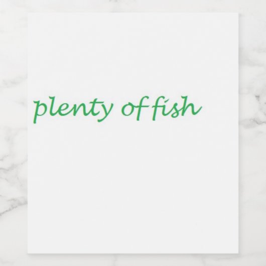 overvloed aan vis wijn etiket (Enkel label)