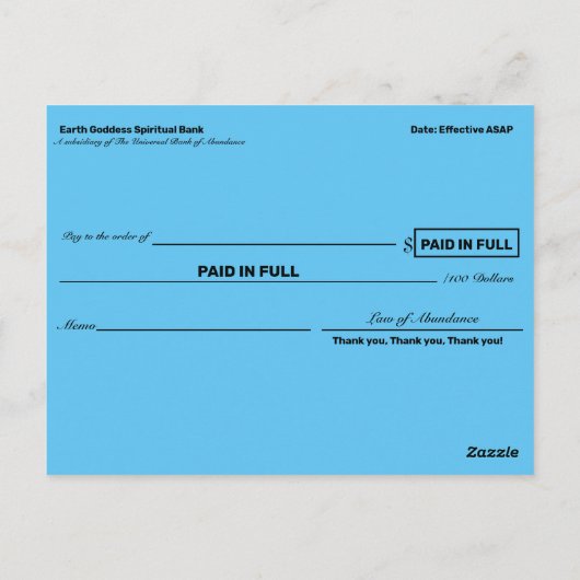 Overvloed controles voor het manifesteren van rijk briefkaart (Achterkant)