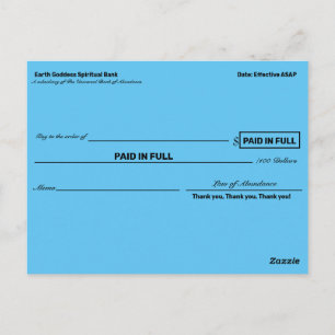 Overvloed controles voor het manifesteren van rijk briefkaart