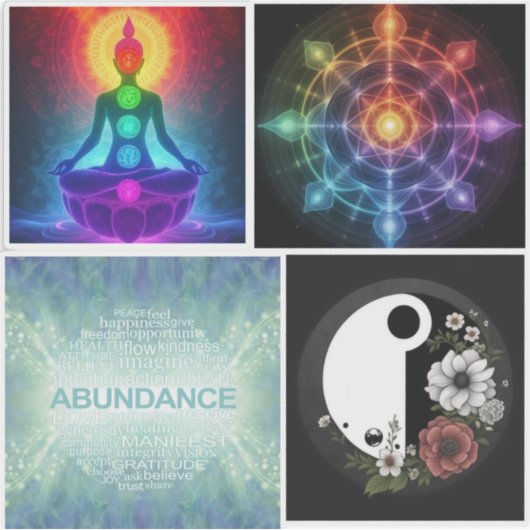 Overvloed en balans sticker (Voorkant)