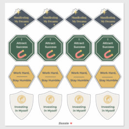 Overvloed en Succes Affirmatie Sticker Vel