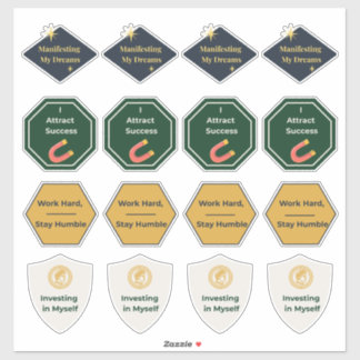 Overvloed en Succes Affirmatie Sticker Vel