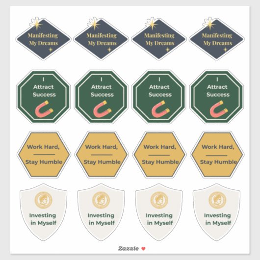 Overvloed en Succes Affirmatie Sticker Vel (Vel)