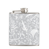 Overvloed Flessen met Silver Grey Floral Heupfles (Voorkant)