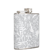 Overvloed Flessen met Silver Grey Floral Heupfles (Rechts)