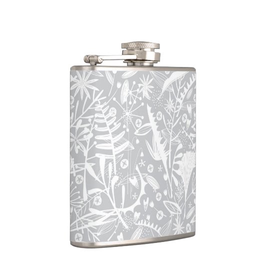 Overvloed Flessen met Silver Grey Floral Heupfles (Rechts)