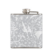 Overvloed Flessen met Silver Grey Floral Heupfles (Achterkant)