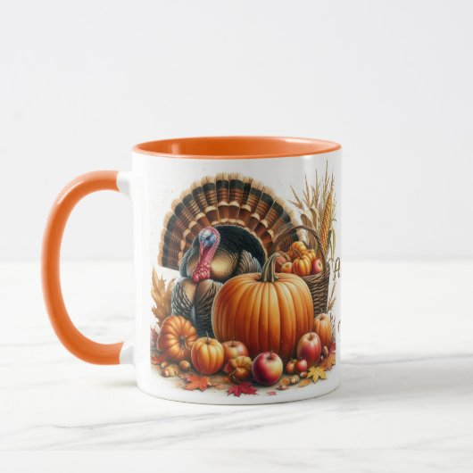 Overvloed kalkoen thanksgiving combinatie mok (Links)