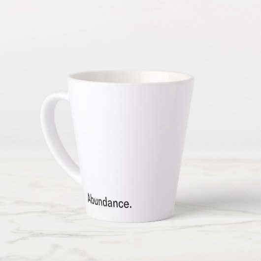 Overvloed. - Schone zwarte en witte tekst Latte Mok (Linkerhoek)