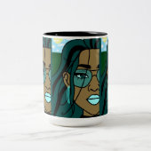 Overvloed Tweekleurige Koffiemok (Center)