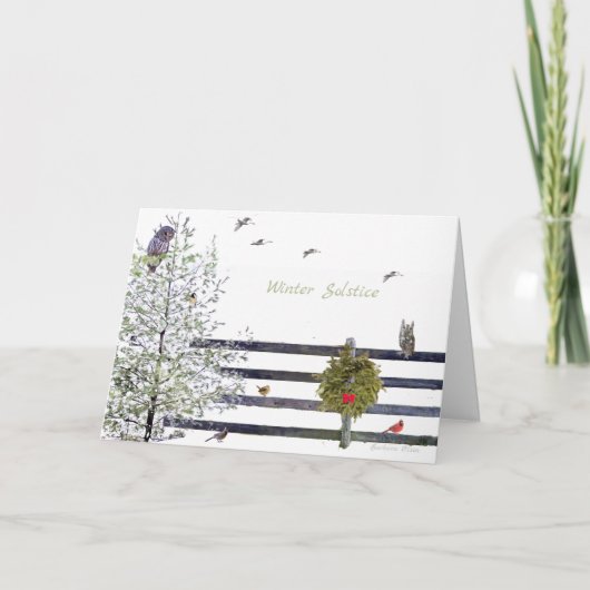 Overvloed van de Aarde: Winterzonnewende Kerstkaar Feestdagen Kaart (Voorkant)