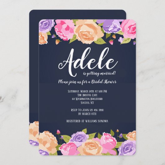 Overvloed van de Uitnodiging van Bloemen (Voorkant / Achterkant)