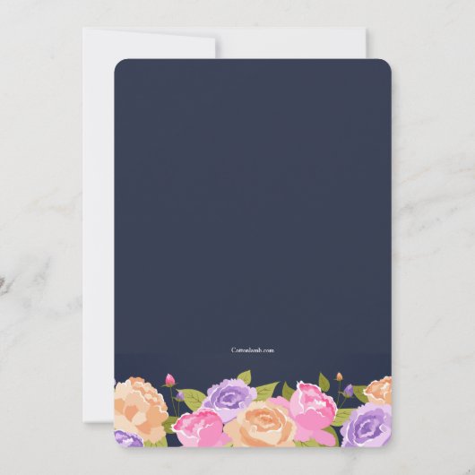 Overvloed van de Uitnodiging van Bloemen (Achterkant)