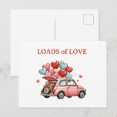 Overvloed van Liefde - Oude Auto Hart Ballonnen Po Briefkaart (Voorkant / Achterkant)