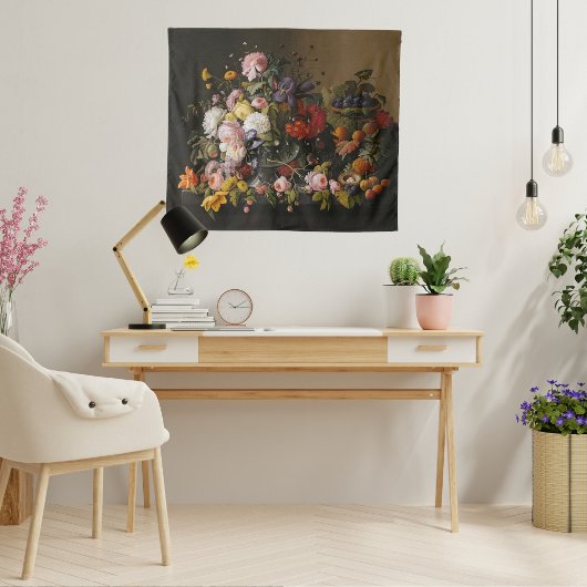 Overvloed van natuur: Stilleven-bloemen en fruit Wandkleed