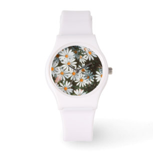 Overvloed van witte madeliefjes (Asteraceae) Horloge