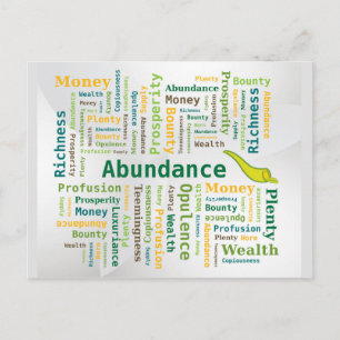 Overvloed Word Cloud Green Yellow Colors Briefkaart