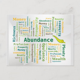 Overvloed Word Cloud Green Yellow Colors Briefkaart