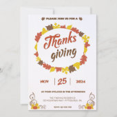 Overvloedig feest in Bladerige Pompoen Bladeren op Kaart (Voorkant)