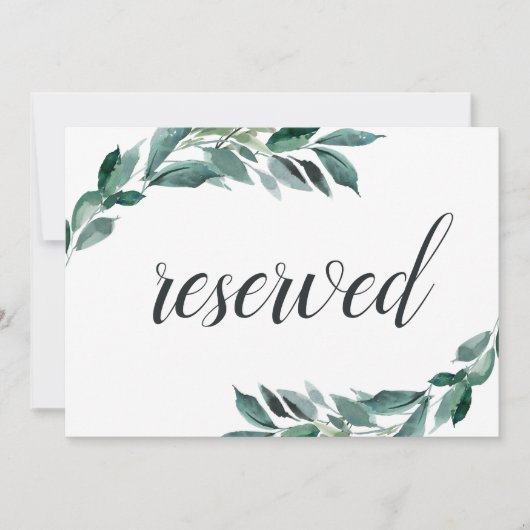 Overvloedig gebladerte bruiloft gereserveerd zitte (Voorkant)