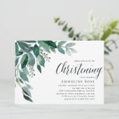 overvloedig gebladerte | doopuitnodiging kaart (Staand voorkant)