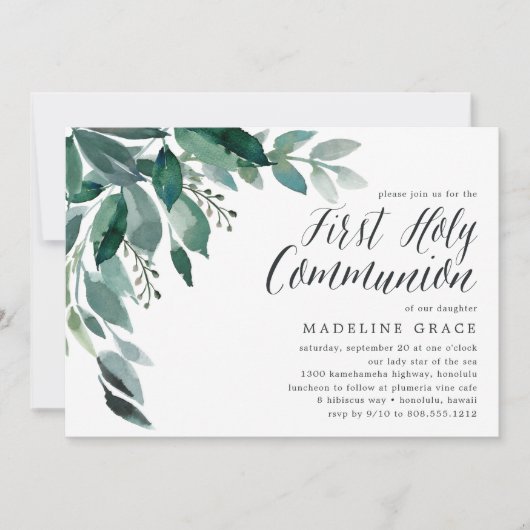 overvloedig gebladerte | Eerste Heilige Communie u Kaart (Voorkant)
