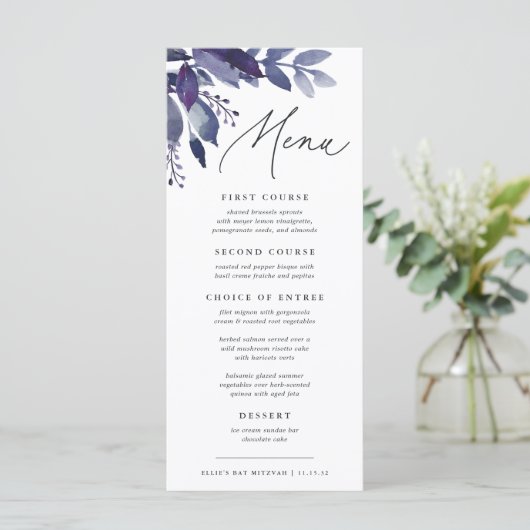 Overvloedig gebladerte violet botanisch menu (Staand voorkant)