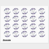 Overvloedig gebladerte violet botanische dank u ronde sticker (Vel)