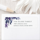 Overvloedig gebladerte violet botanische retour ad etiket (Insitu)