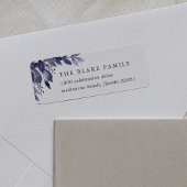 Overvloedig gebladerte violet botanische retour ad etiket