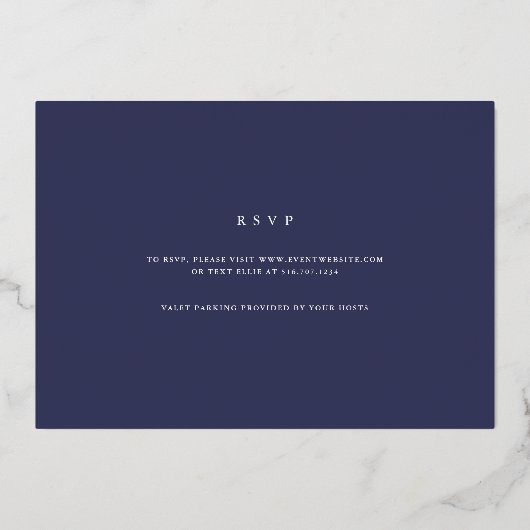 Overvloedig gebladerte | Violet Botanische vleermu Folie Uitnodiging (Achterkant)