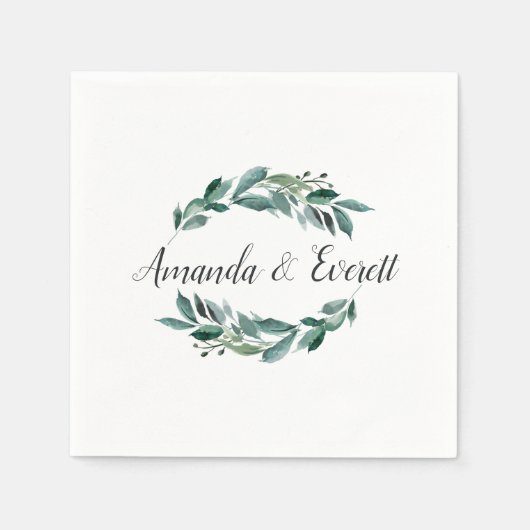 Overvloedig gepersonaliseerde bruiloft met olievle servetten (Voorkant)