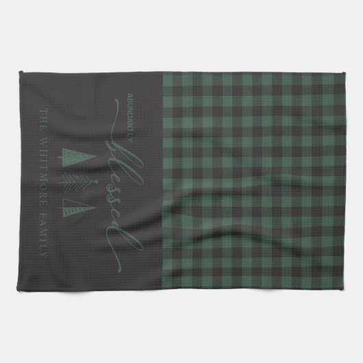 Overvloedig gezegende zwarte groene buffel geplakt theedoek (Horizontaal)