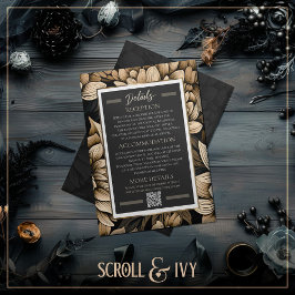 Overvloedig goud & champagne Bloom Wedding Details Kaart