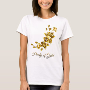 Overvloedig Goud Elegante Bloem Wit & Goud T-shirt