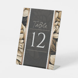 Overvloedig goud en champagne bloei reclamebord met voetstuk