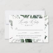 Overvloedig Greenery Meal Choice Wedding RSVP Kaartje (Voorkant)