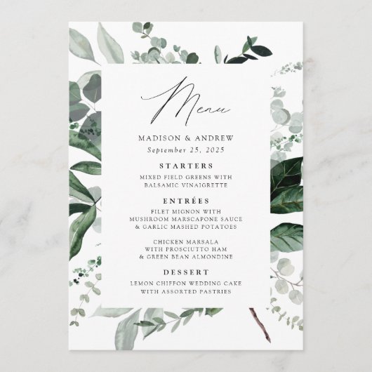 Overvloedig Grieks diner Weddenschap Menu (Voorkant)