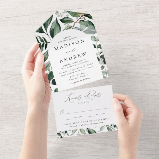 Overvloedig Grieks Lijst bruiloft All In One Uitnodiging (Afscheurbaar)