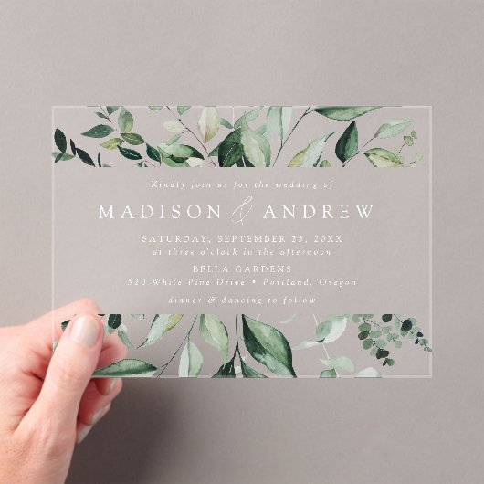 Overvloedig Grieks Lijst Wedding Acryl Uitnodigingen (Insitu (Draagbaar))