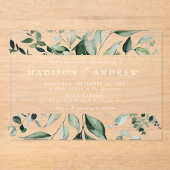 Overvloedig Grieks Lijst Wedding Acryl Uitnodigingen (Voorkant)