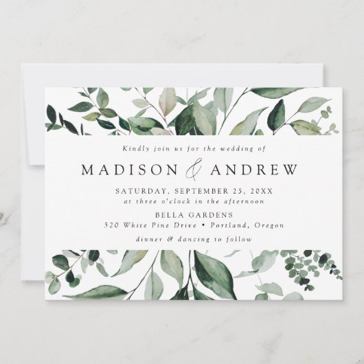 Overvloedig Grieks Lijst Wedding Kaart (Voorkant)