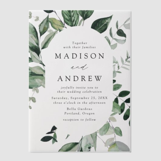 Overvloedig Grieks Ovaal Lijst Weddenschap Vellum Uitnodigingen (Voorkant)