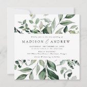 Overvloedig Grienery Square Wedding Kaart (Voorkant)