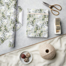 Overvloedig groen gebladerte goud lijst cadeaupapier