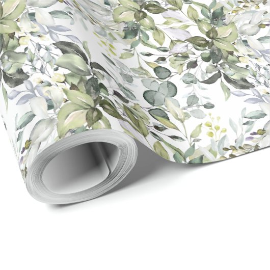 Overvloedig groen gebladerte goud lijst cadeaupapier (Rol Hoek)