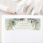 Overvloedig groen gebladerte goud ovaal lijst etiket (Insitu)