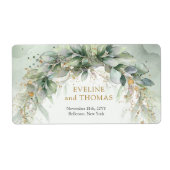 Overvloedig groen gebladerte goud ovaal lijst etiket (Voorkant)